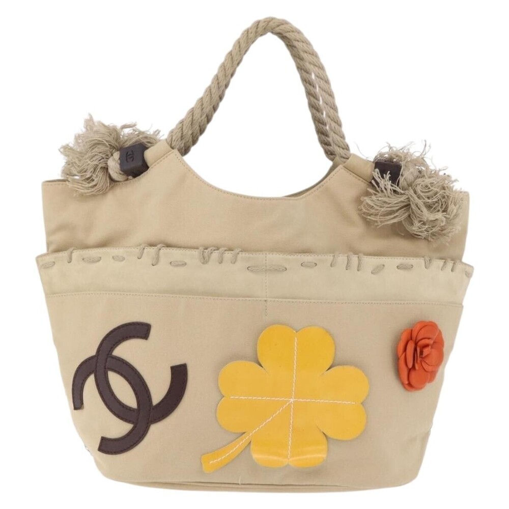 Chanel Camellia Flower Tote Canvas